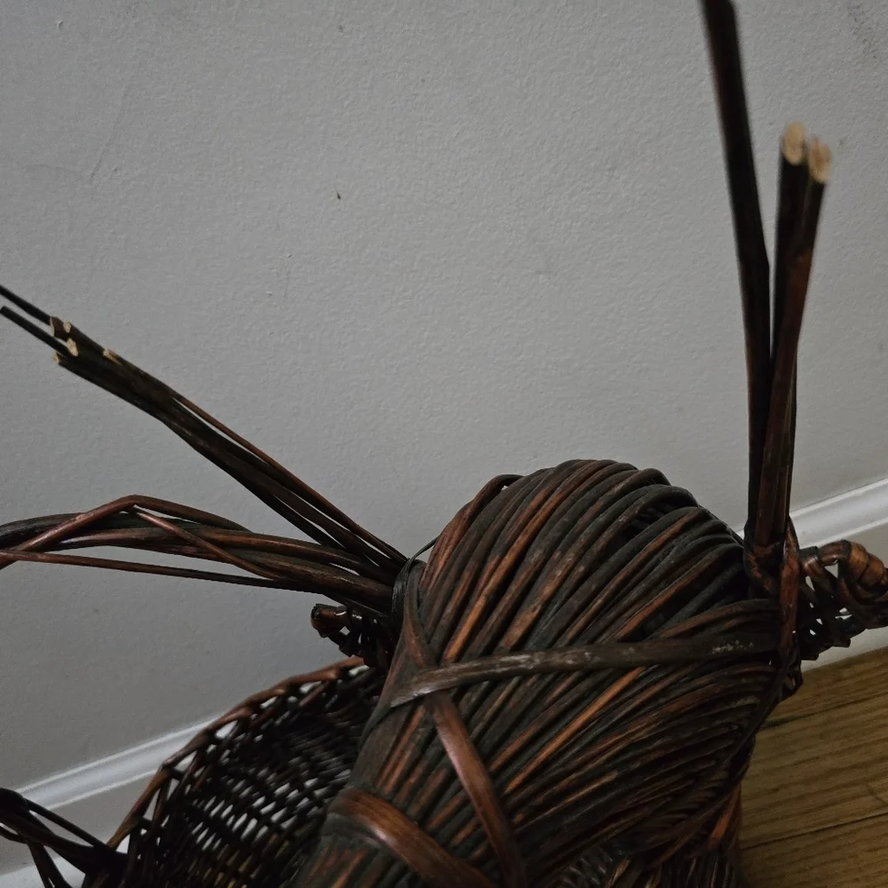 Reindeer Deer Head Woven Rattan Basket Wicker Hunting Country Wedding Christmas